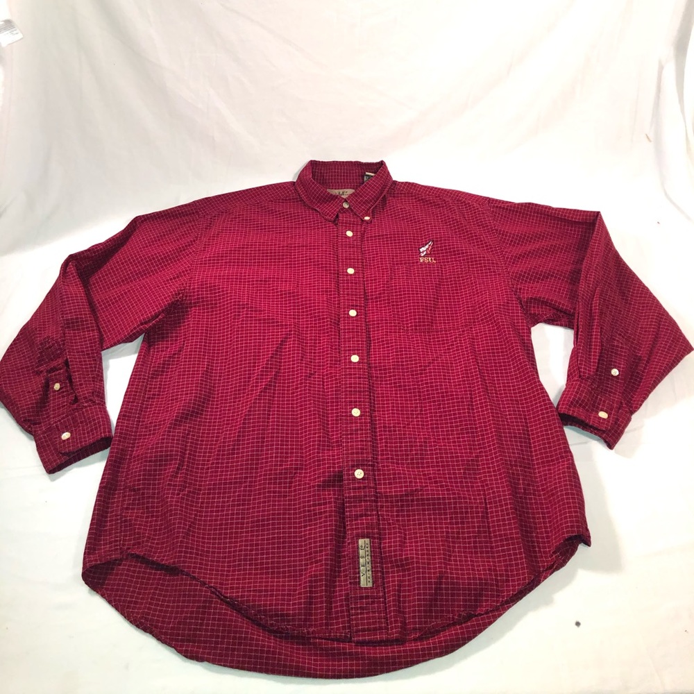 Men’s Vesi Sportswear Florida State FSU Seminoles Long Sleeve Button Up Large